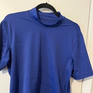 LANDS END BLUE Swim Shirt Short Sleeve SZ M